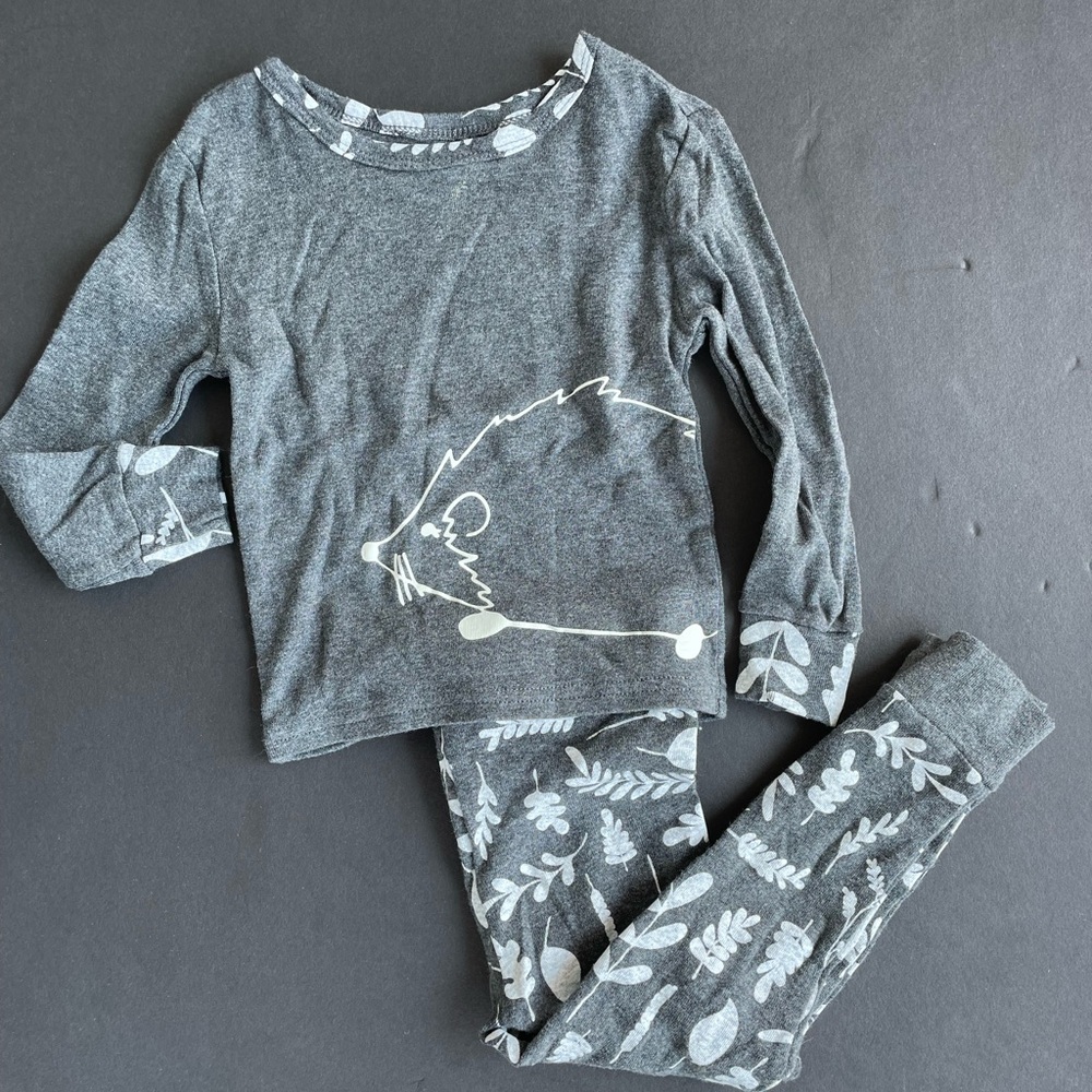 dip Gray and White Pajama Set with Playful Pattern